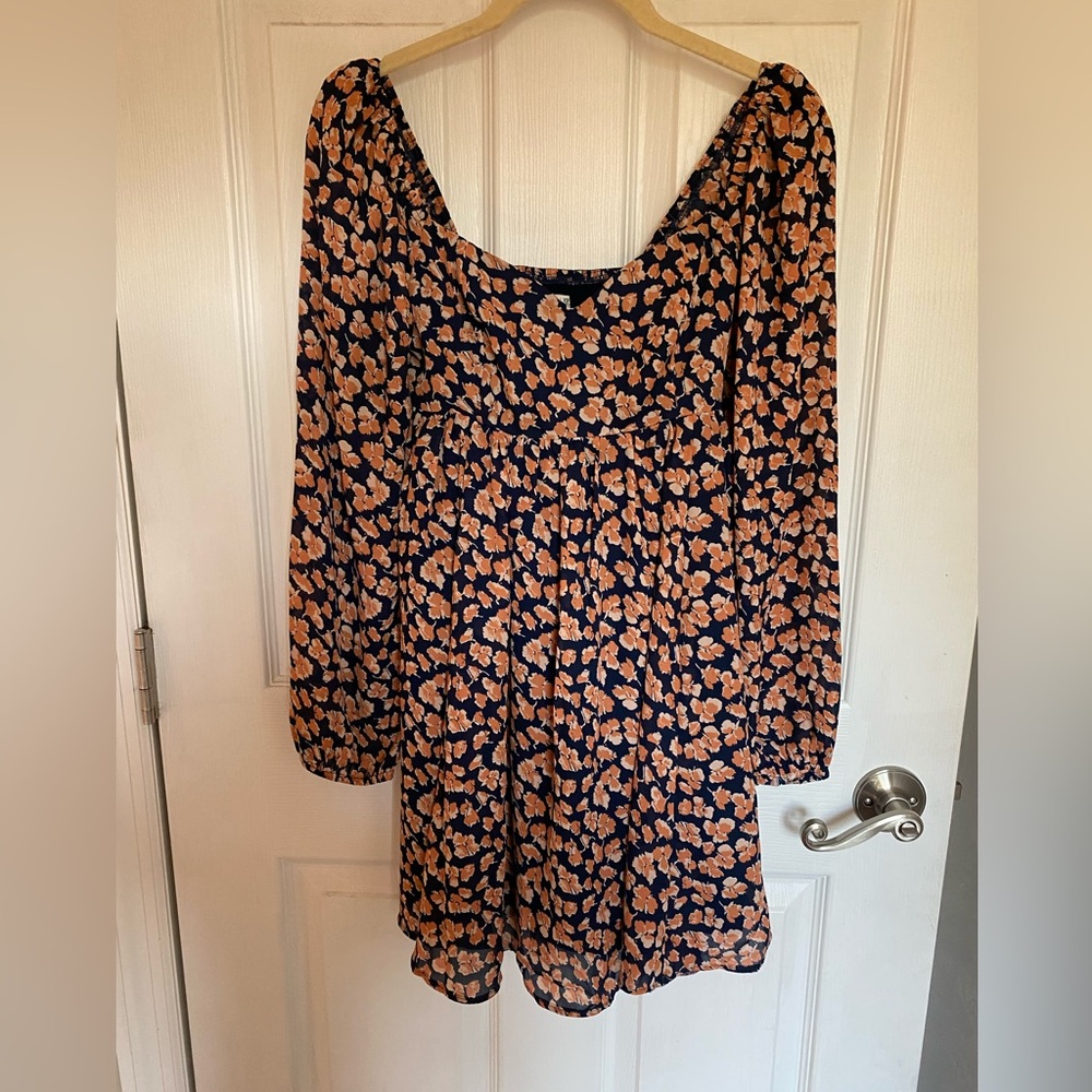 Floral babydoll mini dress